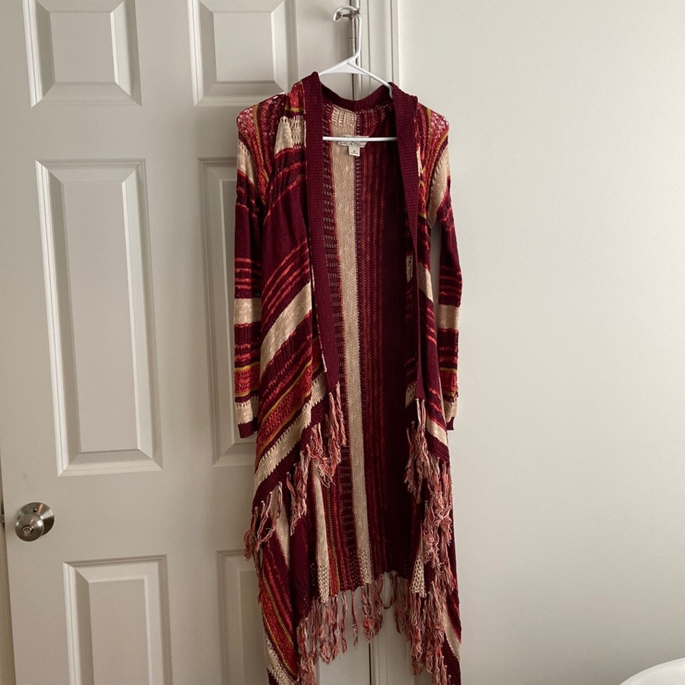 Lucky brand fringed duster cardigan. Xs.